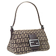 Fendi Brown and Beige Zucchino Mini Mamma Bag