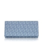 Fendi Light Blue Zucchino Flap Wallet