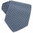 Logoed Cobalt Blue Silk Tie