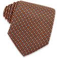 Logoed Orange and Blue Silk Tie