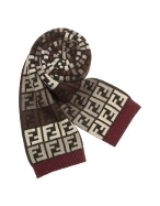 Multicolor Zucca Logo Knit Long Scarf