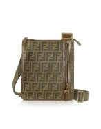 Fendi Tobacco Coated Canvas Flat Shoulder Bag