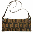 Fendi Tobacco Zucca Jacquard Baguette Shoulder Bag