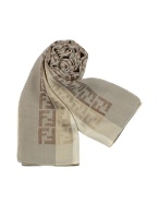 Zucca Logo Jacquard Silk Long Scarf