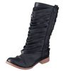 feud Slashed Leather Flat Boots