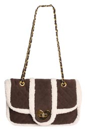 Shearling trim Chain Bag