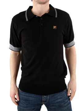 Black Mars Knit Polo Shirt