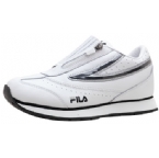 Junior Flair Twin Zip Trainer White/Black/Silver