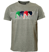 Grey T-Shirt with Printed Design