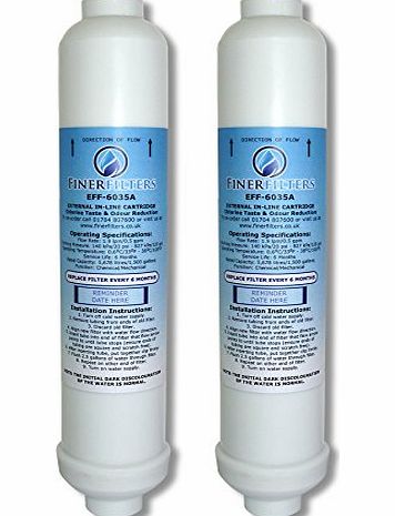 FINERFILTERS 4 x External Fridge Water Filter fits Beko fridges: GNEV321APX, GNEV320APS, GNEV320S GL32APB 4386410100