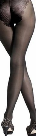 Fiore Tights with a decorative panty portion 20den Klara, Size M, safari