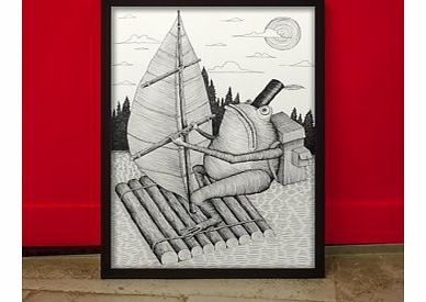 Frogs Might Sail (Large in a Black Frame)