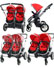 Twin Elite Pushchair Red inc inc