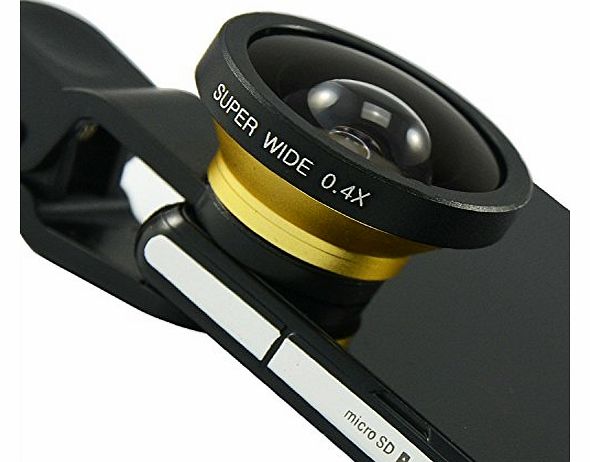 first2savvv  JTSJ-SUGJ-A13 golden Universal Detachable 0.4X Super Wide Angle Clip Mobile phone Lens for ARCHOS 101b XS2 ARCHOS 90 copper ARCHOS 101 XS2 ARCHOS 70b Xenon ARCHOS Gamepad 2 ARCHOS 101b Pla