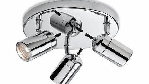 Firstlight Lighting Atlantic Chrome Finish Halogen Bathroom Ceiling Lights / Lighting with 3 Spotlights IP44, 9070CH, Su