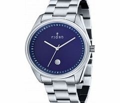 Fjord Mens Dan 3 Hand Blue Silver Watch