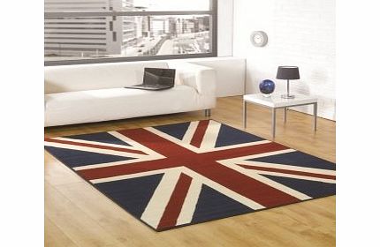 Flair Rugs Retro Funky Buckingham Red/White/Blue Modern Design Oblong Rug 160X225