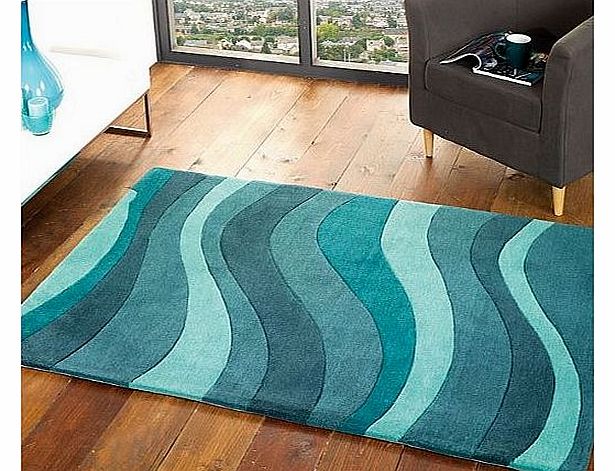 Flair Rugs The Peaks Matlock Rug, Teal, 120 x 170 Cm