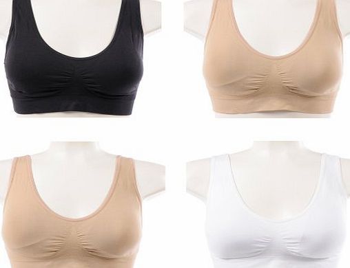 Flexi Bra (TM) 4 Pack Flexi Bra(TM) - The Ultimate comfort Bra. Seamless Support Comfort Sport Stretch Action Leisu