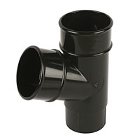 112.5anddeg; Pipe Branch Black 68mm