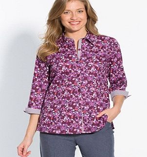 Floral Printed Blouse, 3/4-Length Sleeves