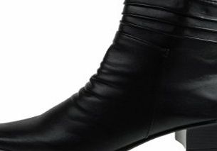 Florentine LADIES FASHION FAUX LEATHER ANKLE BOOTS FULL INSIDE ZIP BLACK SZ UK 3-8 (3)