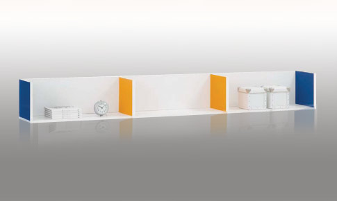 Wall Shelf - White Blue and Orange