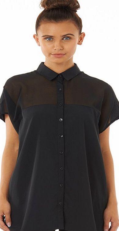 Fluid Womens Short Sleeve Blouse Black