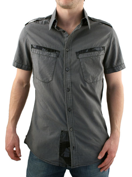 Steel Grey Bled White Shirt