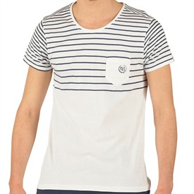 Mens Yardarm Stripe T-Shirt White/Indigo