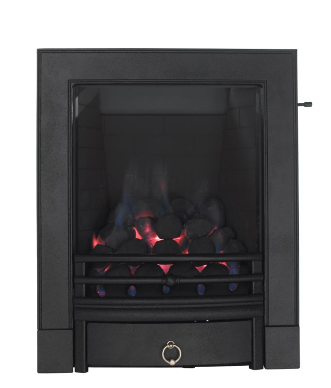 Soho Full Depth Gas Inset Fire Black with Finger Slide Control