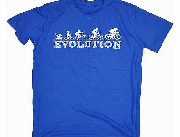 Fonfella Slogans EVOLUTION CYCLING YEARS (S - ROYAL BLUE) NEW PREMIUM LOOSE FIT BAGGY T-SHIRT - slogan funny clothing joke novelty vintage retro t shirt top mens ladies womens girl boy men women tshirt tees tee t-shir