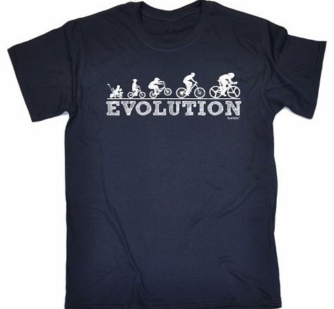 EVOLUTION CYCLING YEARS (XL - OXFORD NAVY) NEW PREMIUM LOOSE FIT BAGGY T-SHIRT - slogan funny clothing joke novelty vintage retro t shirt top mens ladies womens girl boy men women tshirt tees tee t-sh