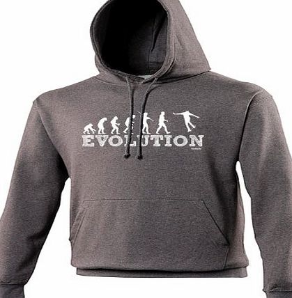 EVOLUTION SKATEBOARD (M - CHARCOAL) NEW PREMIUM HOODIE - - Clothing Slogan Funny Joke Novelty Nerd Vintage retro top clothes Unisex Mens Ladies Womens Girl Boy Hoody Hoodies jokeFashion Top Urban wast