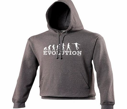 EVOLUTION SKATEBOARD (S - CHARCOAL) NEW PREMIUM HOODIE - - Clothing Slogan Funny Joke Novelty Nerd Vintage retro top clothes Unisex Mens Ladies Womens Girl Boy Hoody Hoodies jokeFashion Top Urban wast