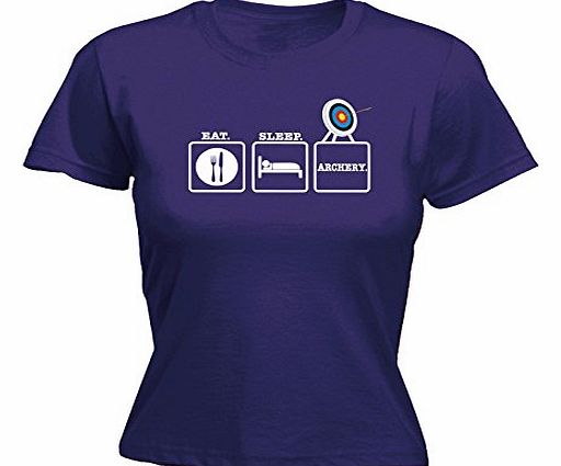 Fonfella Slogans Fonfella Womens EAT SLEEP ARCHERY (S - PURPLE) FITTED T-SHIRT