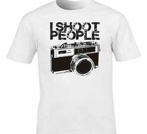 I SHOOT PEOPLE - CAMERA (S - WHITE) NEW PREMIUM LOOSEFIT T SHIRT - Slogan Funny Clothing Joke Novelty Vintage retro top Mens Ladies Womens Girl Boy tshirt Tees Tee t-shirts shirts Fashion Urban Cool g