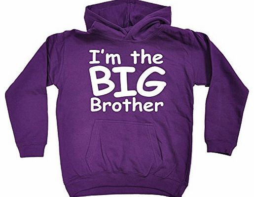 Fonfella Slogans KIDS - IM THE BIG BROTHER HOODIE (XS-Age-3-4 - PURPLE) NEW PREMIUM - cool cute baby toddler Slogan F