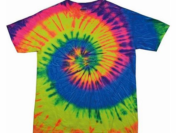 PLAIN (M - RAINBOW NEON ) NEW PREMIUM TIE DYE T SHIRT - Blank Novelty Boots Wellies Bestival Creamfields Global Gathering Reading the garden party glastonbury tickets Vintage retro top clothes Unisex 