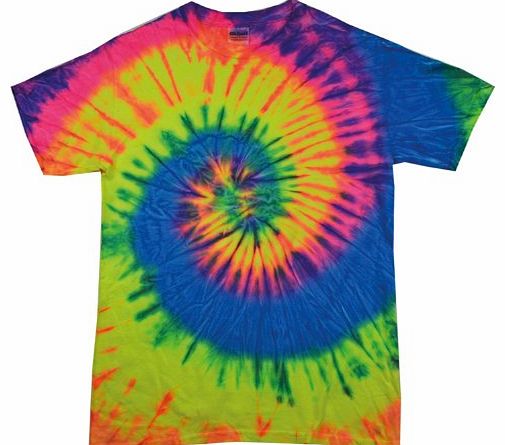 PLAIN (S - RAINBOW NEON ) NEW PREMIUM TIE DYE T SHIRT - Blank Novelty Boots Wellies Bestival Creamfields Global Gathering Reading the garden party glastonbury tickets Vintage retro top clothes Unisex 