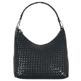 Fontanelli Black Italian Leather Hobo Bag