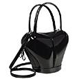 Dramatic Black Italian Leather Handbag