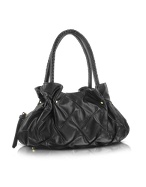 Fontanelli Pleated Nappa Leather Satchel Bag