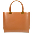 Fontanelli Polished Camel Italian Leather Handbag