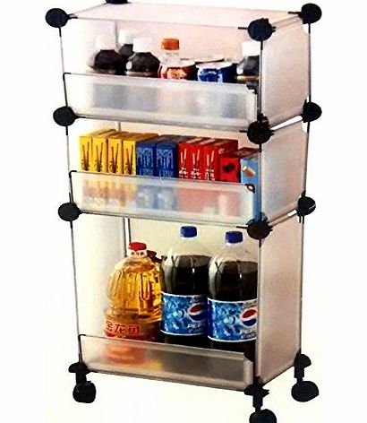 FOOD STORAGE ORGANISER NEW 3 SHELF PORTABLE WHEELED TROLLEY KITCHEN ORGANISER SHELVES RACK STAND HOLDER