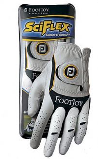 Footjoy SCIFLEX MENS GOLF GLOVE Left Hand Player / White/Black / Medium Large