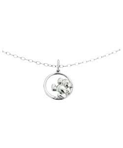 forever friends Sterling Silver Waving Bear Pendant