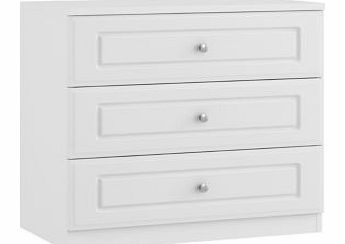 White 3 Drawer Chest (W)800mm