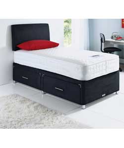 Orlando Black Single Divan - 2 Drawer