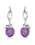 Amethyst Drop Sterling Silver Earrings